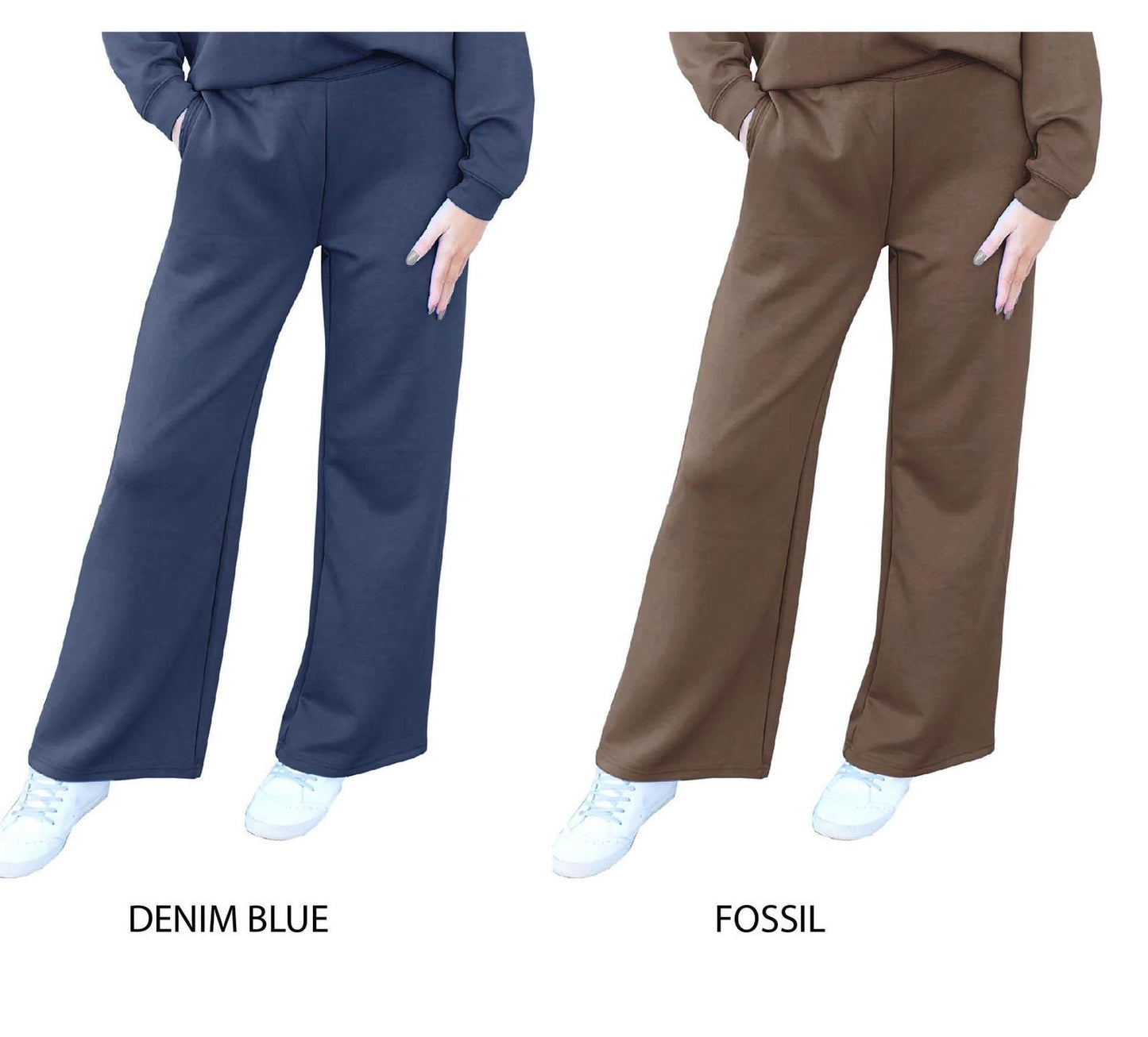 Luxe Knit Lounge Set - Denim Blue and Fossil