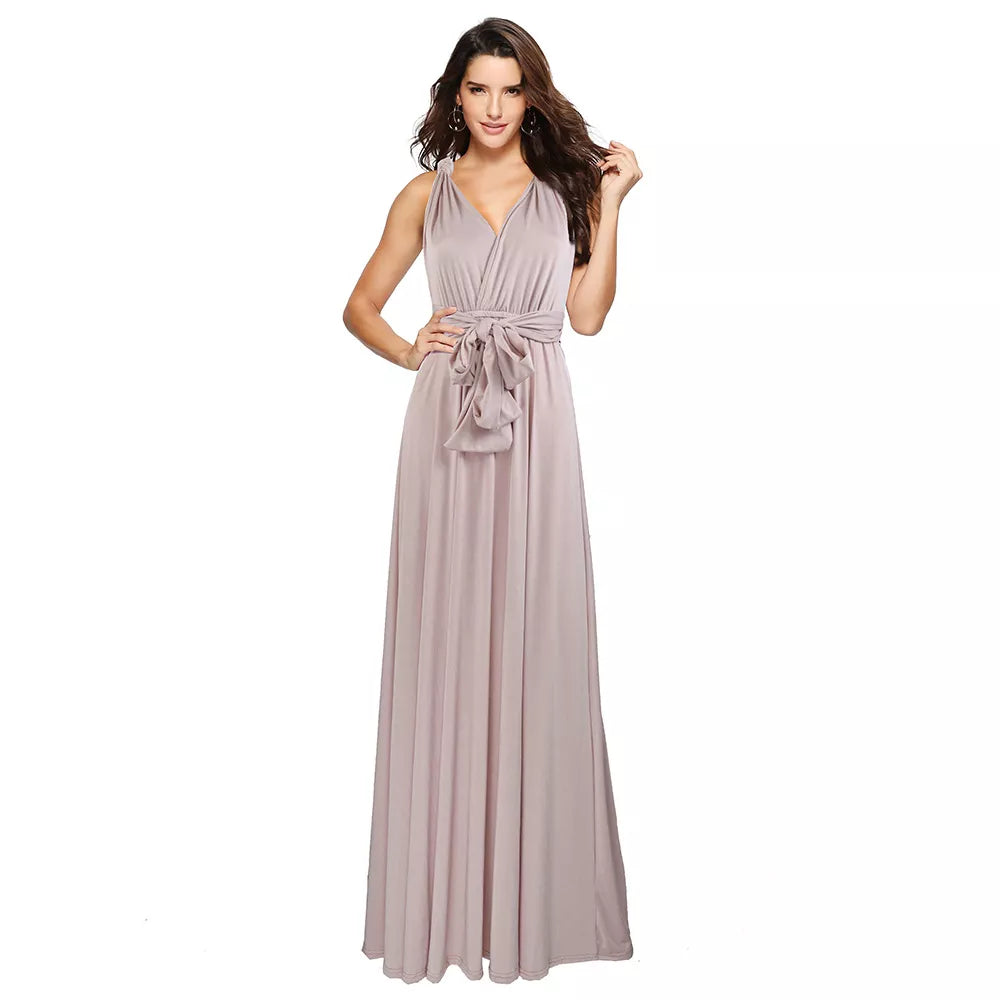 Sexy Women Multiway Wrap Convertible Boho Maxi Club Red Dress Bandage Long Dress