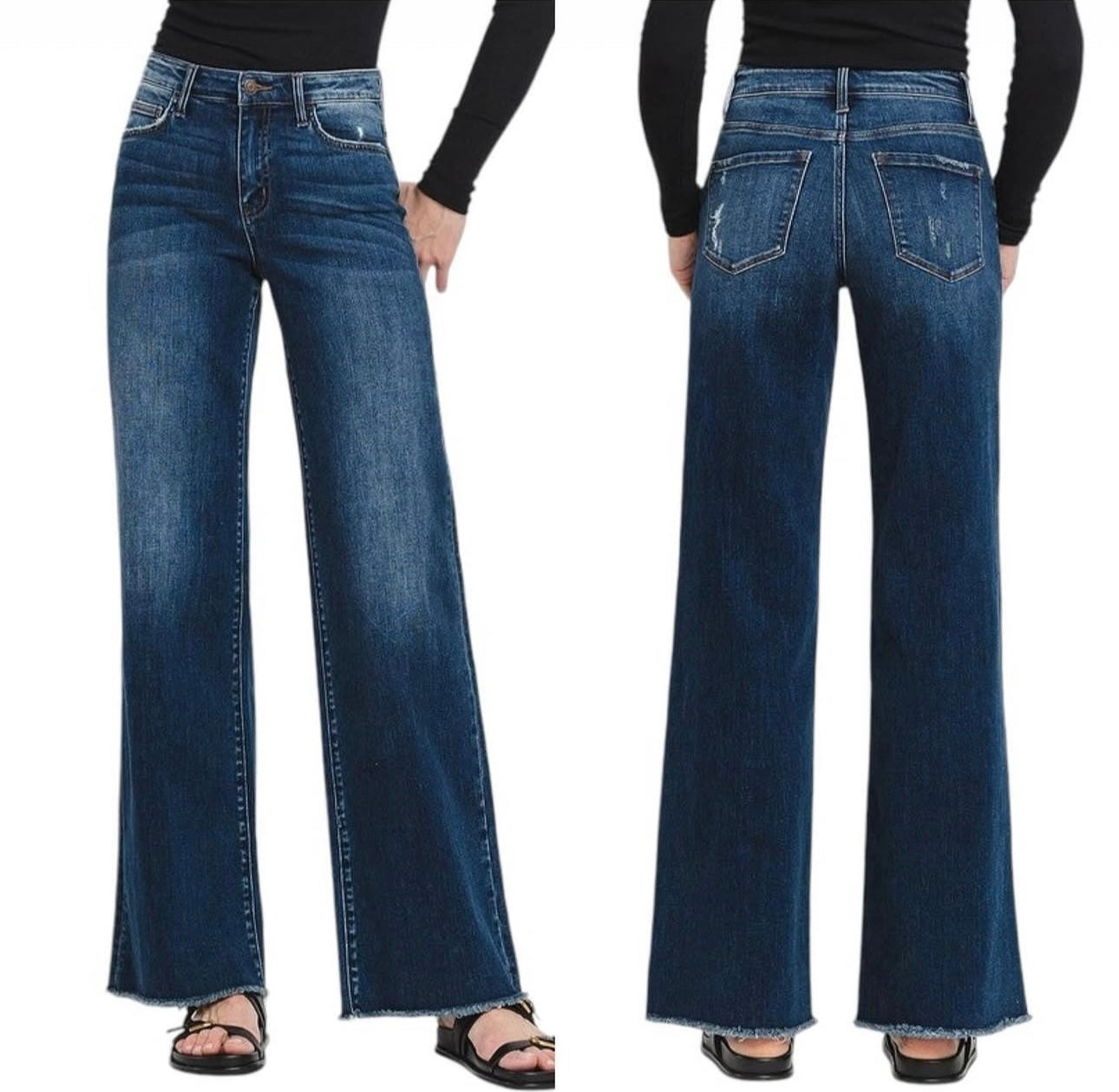 High-Rise Dark Wash Flare Jeans