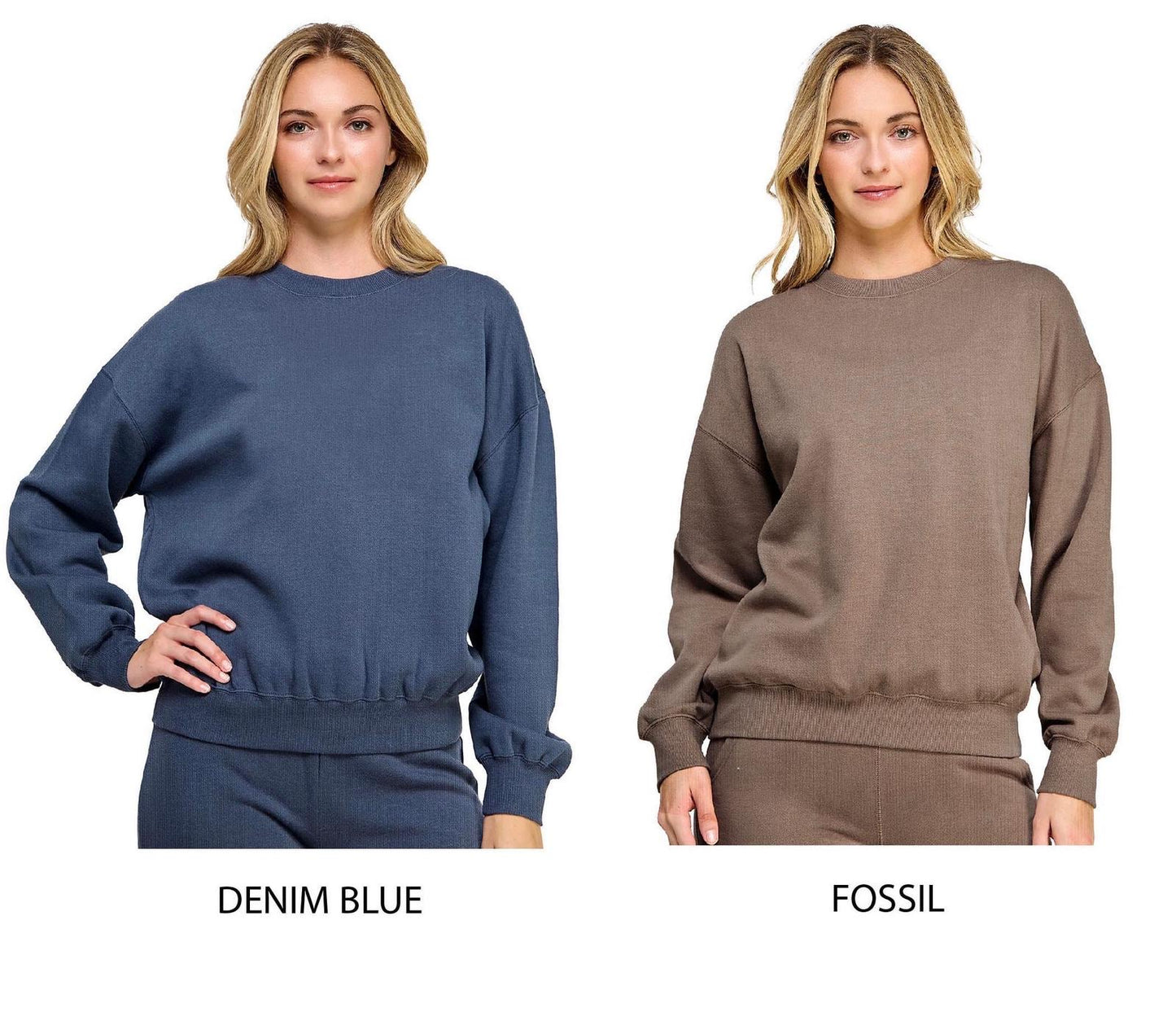 Luxe Knit Lounge Set - Denim Blue and Fossil