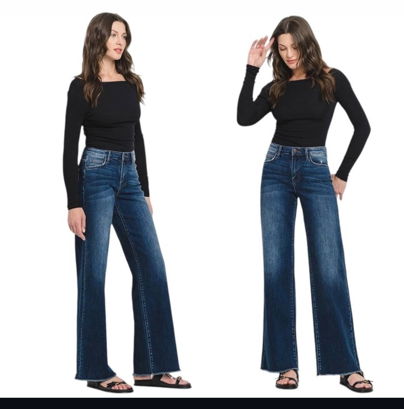 High-Rise Dark Wash Flare Jeans