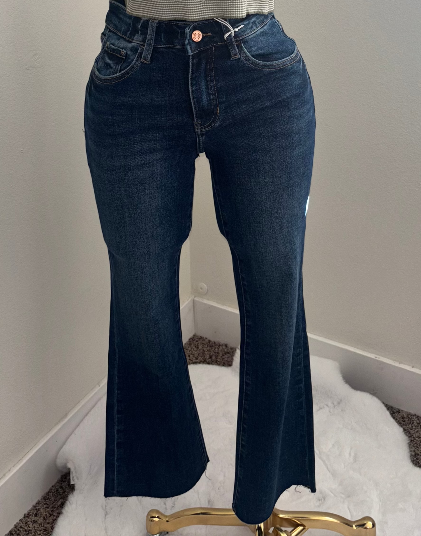 High-Rise Dark Wash Flare Jeans