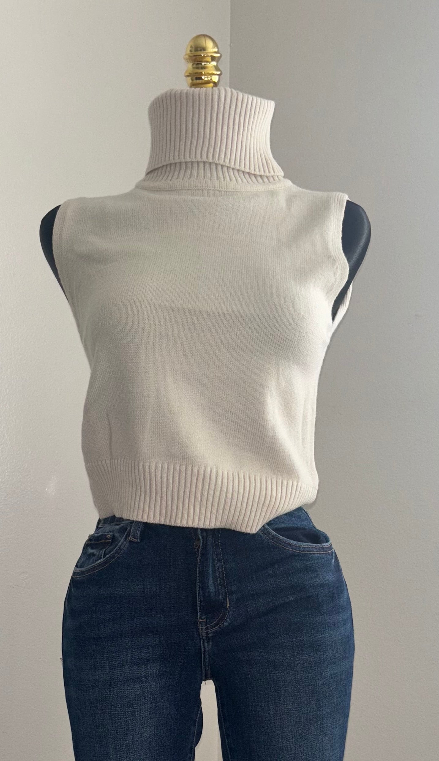 Turtleneck Sleeveless Shirt